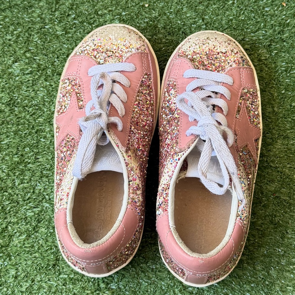 Golden Goose Girl's Super-Star Glitter Leather Sneakers - Picture 4 of 11